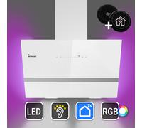 Campana Extractora 60cm Campana de Pared Inclinada acero inoxidable blanco WiFi [EEK: A+++]