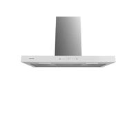 Campana Extractora 90cm Cristal Blanco, Succión 550m3/h, A++, Control Táctil y Gestual de Cecotec