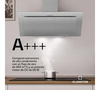 Campana extractora Athena sin tapa | Modo de extracción y recirculación | 404 m³/h | 56 W | 90 cm Klarstein