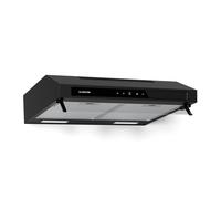 Klarstein Purista Force Campana Extractora, 60cm Campana Integrada con Panel Táctil Led, 400 m³/h, Doble Motor nergética C, Iluminación Led, Filtro de Carbón, Negro