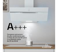 Campana extractora BigBite sin zona de cabeza | Modo extracción y recirculación | Vidrio de seguridad | 417 m³/h | 90 cm Klarstein