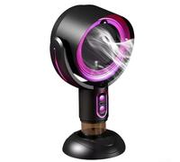Campana extractora compacta USB de 2 velocidades ventilador portátil para apartamentos, control eficaz de humo con filtro extraíble (negro y púrpura)