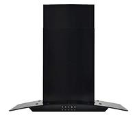 Campana extractora de 60 cm, color negro, montaje en pared, 756 m³/h, acero inoxidable lacado y vidrio templado, potente y duradero para cocinas modernas