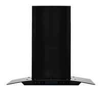 Campana extractora de 60 cm, color negro, montaje en pared, 756 m³/h, acero inoxidable lacado y vidrio templado, potente y duradero para cocinas modernas