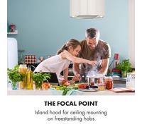 Campana extractora de isla Barett Ø35cm, recirculación 558 m³/h, LED, filtro de carbón activo Klarstein