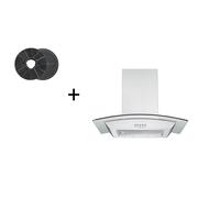 Campana Extractora De Pared 60 CM De Vidrio Acero Inoxidable Con Filtro Respekta