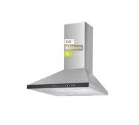 Campana Extractora EVVO CE21 Pyramid, 60 cm, Inox, 650 m³/h, 3 Velocidades, Energía A Negro