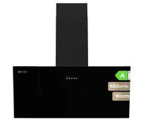 Campana extractora Evvo CE45 Cristal Black Canalizado/Recirculación 90cm con control táctil