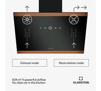 Campana extractora FlashLine 60 | A++ | 524 m³/h | 3 niveles | táctil | extracción/recirculación | 100 W Klarstein