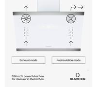 Campana extractora FlashLine | A++ | 524m³/h | 3 niveles | táctil | silenciosa | LED | extracción/recirculación | 100 W