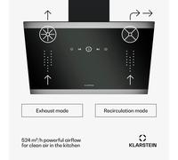 Campana extractora FlashLine | A++ | 524m³/h | 3 niveles | táctil | silenciosa | LED | extracción/recirculación | 100 W