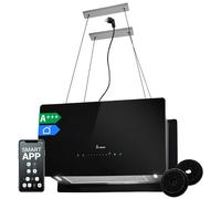 Campana extractora isla 60cm cristal negro Recirculación Táctil LED App WiFi
