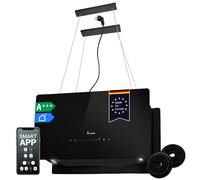 Campana extractora isla 60cm cristal negro Recirculación Táctil LED App WiFi