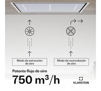 Campana extractora LuxeAir | 90 cm | WLAN + Bluetooth | LED | 750 m³/h | extracción de aire/recirculación | CEE: A Klarstein