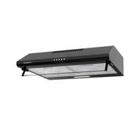 Campana extractora Negro En pared 60cm 3 velocidades 2 motores LED válvula antirretorno