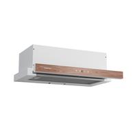 Klarstein ZenFusion Campana Extractora, 60cm Campana Integrada con Control Táctil, 400 m³/h, Eficiencia Energética A, Extractor Telescópico, Filtros de Carbón & Grasa, LED, Blanco