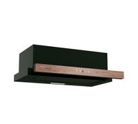 Klarstein ZenFusion Campana Extractora, 60cm Campana Integrada con Control Táctil, 400 m³/h, Eficiencia Energética A, Extractor Telescópico, LED, Filtro de Carbón, Negro