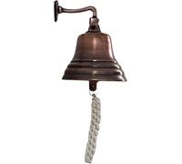 Campana montada en la Pared | Last Orders Bell con Tirador de Cuerda | Ideal para el hogar, Bar, Pub, recepción | Decoración náutica clásica | Sonido nítido y Fuerte | Accesorio de Barra de Cobre