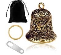 Campana Moto Amuleto | Campana Guardian Moto, Amuleto de Dragón Chino en Latón con Diseño Detallado, Campana Protectora para Motociclistas, Accesorio de Moto de Buena Suerte y Seguridad