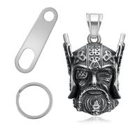 Campana Moto Amuleto | Campana Guardian Moto, Guerrero Viking Mitología Nórdica Nudo Celta, Amuleto Protector para Motociclistas, Accesorio de Moto Estilo Vintage