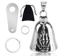 Campana Moto Amuleto,Campana Guardian Moto,Llavero Moto Coche,Guardian Bell,Campanita Moto,Campana Motera,Campanilla Motos,Suerte Campanas Riding con Llavero&Almacenamiento,Llavero Biker Bell (Plata)