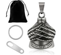 Campana Moto Amuleto | Campana Guardian Moto, Mano de Esqueleto "Born to be Free" Diseño, Campana Protectora para Motociclistas, Accesorio de Moto de Buena Suerte y Libertad