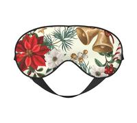 Campana navideña floral con flor de pascua navideña, Cubreojos completos Antifaz bloqueador de luz Antifaz para dormir Antifaz suave con los ojos vendados Noche