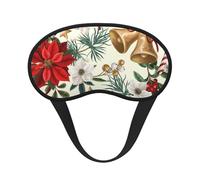 Campana navideña floral de nochebuena, Cubiertas oculares completas, antifaces para dormir que bloquean la luz, orejeras opacas para dormir