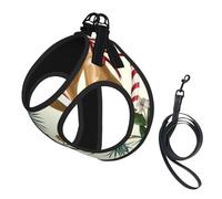 Campana navideña Floral de Pascua,Arnés para Mascotas, arnés Reflectante Ajustable para Perros,L