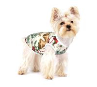 Campana navideña Floral de Pascua,Camiseta de algodón sin Mangas para Mascotas, Chaleco Transpirable, Suave y elástico para Cachorros,L