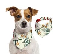Campana navideña Floral de Pascua,Pañuelos de algodón para Perros, Bufandas Ajustables para Mascotas,S
