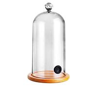 Campana para ahumar, tapa de cúpula de comida molecular con agujeros de goma, base de madera para cócteles, pasteles, bebidas, cúpula para fumar