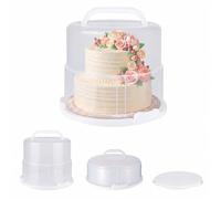 Campana para Tartas Relaxdays, Altura Regulable, hasta 10 kg, 14,5-22,5 x 34,5 cm, Caja Extra Alta, Blanca