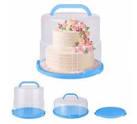 Campana para Tartas Relaxdays Caja transportable Altura Regulable, hasta 10 kg, Al 14,5-22,5 x Ø34,5 cm, Extra Alta Azul