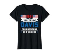 Campaña Presidencial de la Guerra Civil de 1861 de Jefferson Davis Camiseta gráfica económica, Mujer, Negro, L