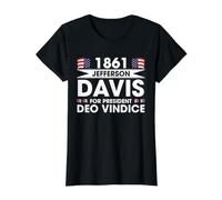 Campaña Presidencial de la Guerra Civil de 1861 de Jefferson Davis Camiseta gráfica económica, Mujer, Negro, S