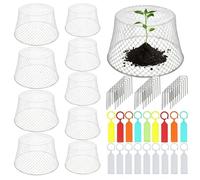 Campana protectora de alambre para plantas de jardín, 10 piezas, resistente a la corrosión, protección contra la corrosión para verduras, pájaros, arbustos, exteriores, terrazas, céspedes,