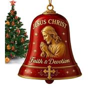 Campana religiosa, manos de oración Bell - Jesus Christian Scene Decoración navideña para Tree Farmhouse Festive Festive Wall Party Party, mejorando el compromiso de las vacaciones a través de una rep