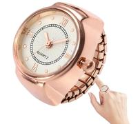 Campana, reloj de dedo - reloj de anillo de moda, accesorios de moda pequeños, relojes elegantes para hombres y mujeres, fiesta de cumpleaños de Navidad, Oro rosa, Large inner frame