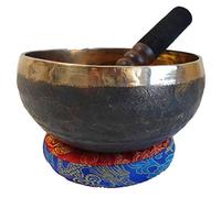 Campana Tibetana Ishana negra y dorado, herramienta olística para masaje, despertar los chacras, dios de meditación de cobre y estaño - Varias medidas (8-9 kg)