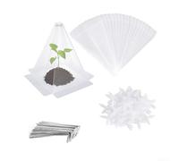 Campana transparente de PVC para plantas de 11.8 x 7.8 pulgadas con marco de acero inoxidable para protección de hierbas vegetales y flores (40 juegos)