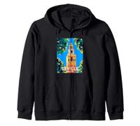 Campanario De La Catedral En Sevilla Orange Garden Sevilla España Sudadera con Capucha