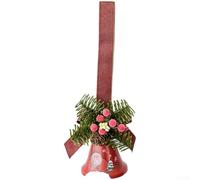 Campanas colgantes ornamentales para decoraciones navideñas de temporada, con detalles de piña y aguja de pino en hierro para colocar árbol de Navidad y corona, 1 unidad (C)