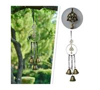 Campanas de bruja hechas a mano para la protección del hogar, campanas de brujas 2026 para decoración de pomos de puerta, campanillas de viento de metal retro con 3 campanas de bruja colgantes, estilo