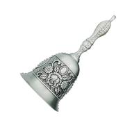 Campanas de cena para el interior - Campana de noche de metal retro en relieve, campana de llamada de mano de latón macizo súper fuerte, campana estética de lujo para escuela, iglesia, bodas, hoteles