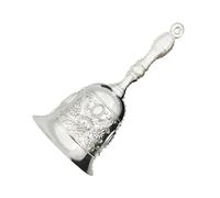 Campanas de cena para el interior - Campana de noche de metal retro en relieve, campana de llamada de mano de latón macizo súper fuerte, campana estética de lujo para escuela, iglesia, bodas, hoteles