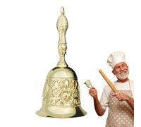 Campanas de cena para el interior - Campana de noche de metal retro en relieve, campana de llamada de mano de latón macizo súper fuerte, campana estética de lujo para escuela, iglesia, bodas, hoteles