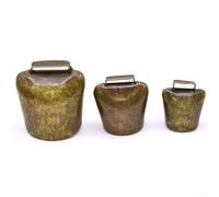 Campanas de cobre para ganado sonido fuerte y claro, ideal para el manejo de ganado y ovejas (dorado mediano)