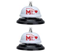 Campanas de comida de acero inoxidable prensadas a mano, sonido claro clásico para restaurante, Bar, pintura blanca