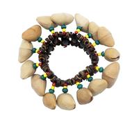 Campanas de mano de cáscara de nuez natural, instrumento único, accesorio de música elástico, adecuado para enseñar campanas portátiles